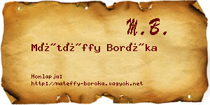 Mátéffy Boróka névjegykártya